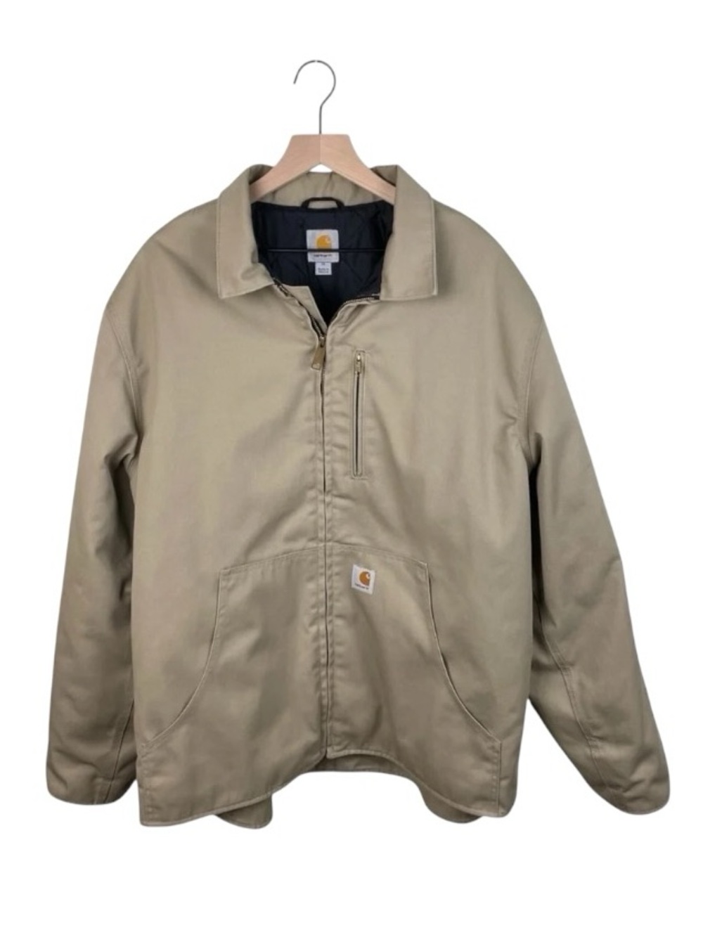 Carhartt 100758 Men's Super Dux Jacket Collared Size XL Quilt Lined Tan Beige